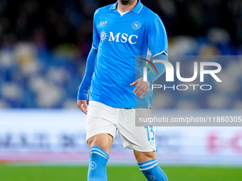 Amir Rrahmani of SSC Napoli during the serie Serie A Enilive match between SSC Napoli and SS Lazio at Stadio Diego Armando Maradona on Decem...