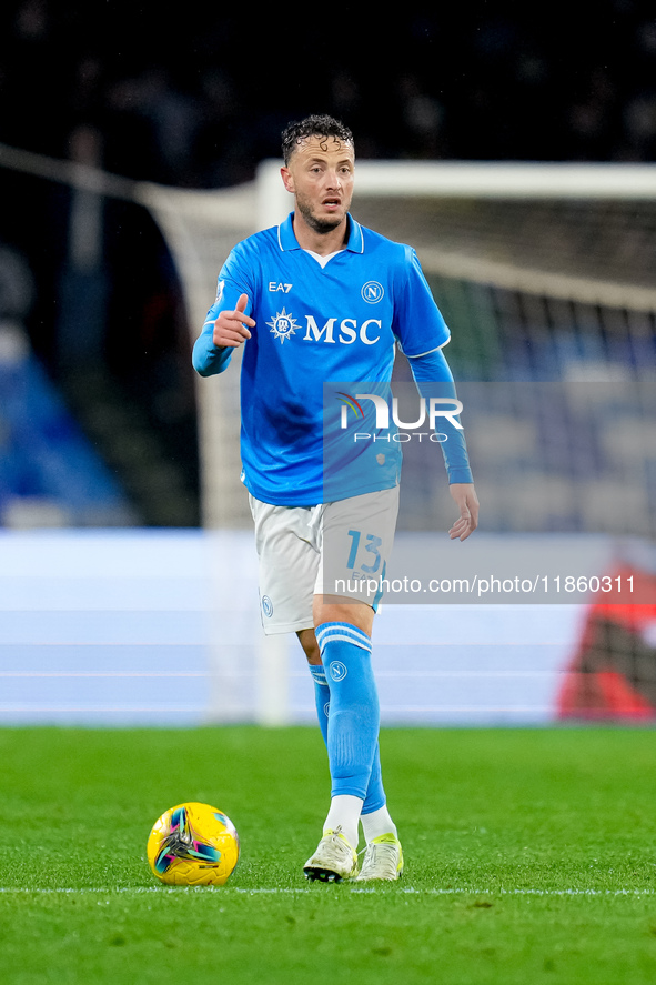 Amir Rrahmani of SSC Napoli during the serie Serie A Enilive match between SSC Napoli and SS Lazio at Stadio Diego Armando Maradona on Decem...