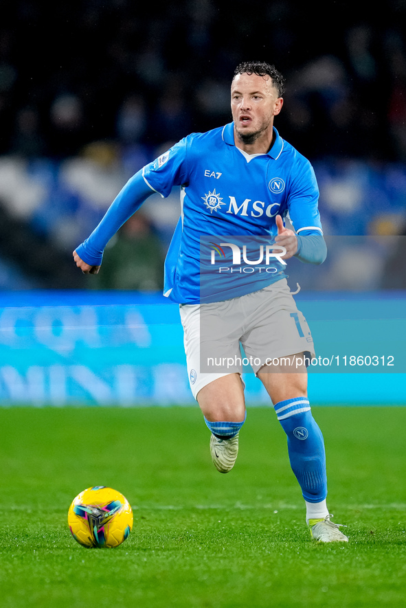 Amir Rrahmani of SSC Napoli during the serie Serie A Enilive match between SSC Napoli and SS Lazio at Stadio Diego Armando Maradona on Decem...