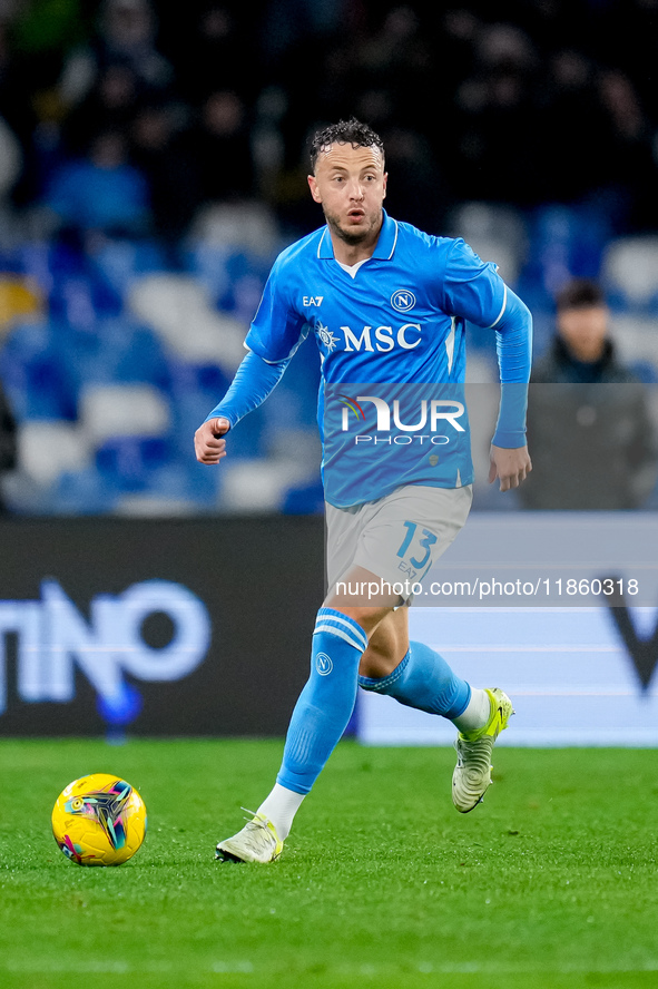 Amir Rrahmani of SSC Napoli during the serie Serie A Enilive match between SSC Napoli and SS Lazio at Stadio Diego Armando Maradona on Decem...