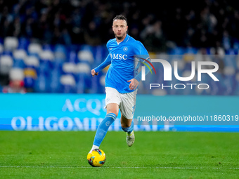 Amir Rrahmani of SSC Napoli during the serie Serie A Enilive match between SSC Napoli and SS Lazio at Stadio Diego Armando Maradona on Decem...