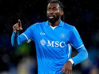 Andre-Frank Zambo Anguissa of SSC Napoli gestures during the serie Serie A Enilive match between SSC Napoli and SS Lazio at Stadio Diego Arm...