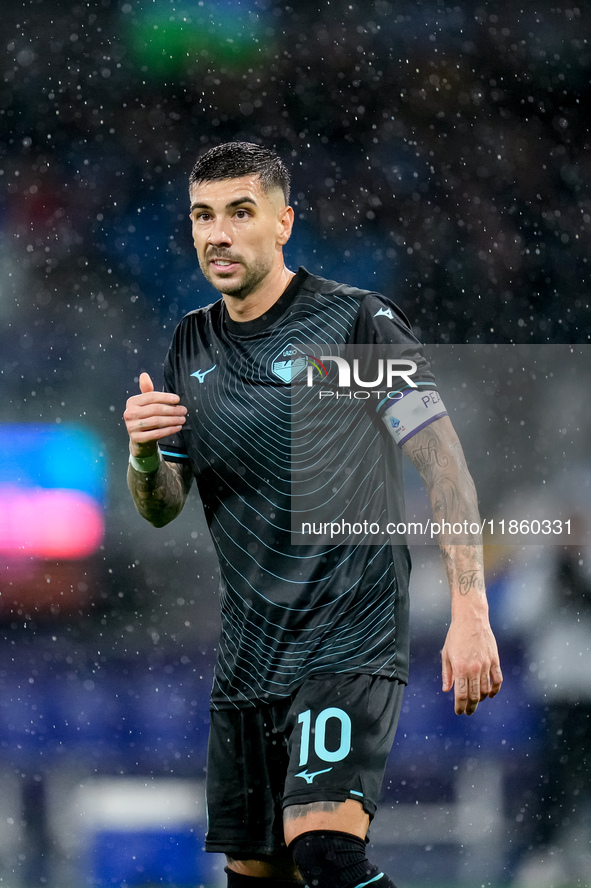 Mattia Zaccagni of SS Lazio looks on during the serie Serie A Enilive match between SSC Napoli and SS Lazio at Stadio Diego Armando Maradona...