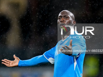 Romelu Lukaku of SSC Napoli reacts during the serie Serie A Enilive match between SSC Napoli and SS Lazio at Stadio Diego Armando Maradona o...