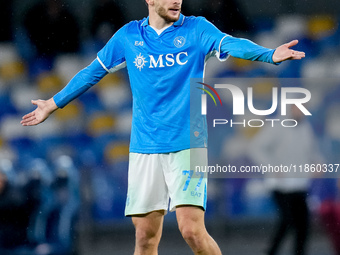 Khvicha Kvaratskhelia of SSC Napoli gestures during the serie Serie A Enilive match between SSC Napoli and SS Lazio at Stadio Diego Armando...