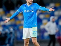 Khvicha Kvaratskhelia of SSC Napoli gestures during the serie Serie A Enilive match between SSC Napoli and SS Lazio at Stadio Diego Armando...