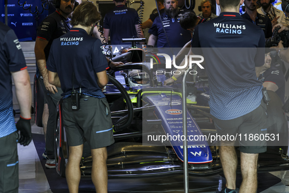 Carlos Sainz of Spain spotted in the car in the pit with his new team Williams. Sainz, driver of Williams Racing Formula One Team with a whi...