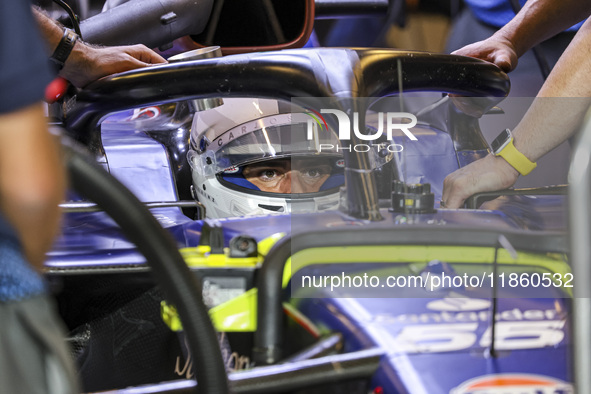 Carlos Sainz of Spain spotted in the car in the pit with his new team Williams. Sainz, driver of Williams Racing Formula One Team with a whi...