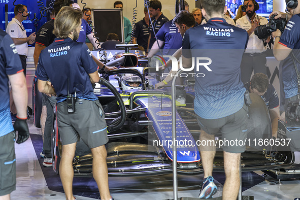 Carlos Sainz of Spain spotted in the car in the pit with his new team Williams. Sainz, driver of Williams Racing Formula One Team with a whi...