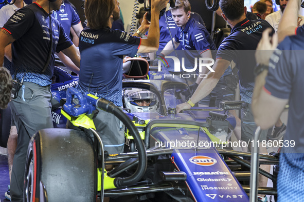 Carlos Sainz of Spain spotted in the car in the pit with his new team Williams. Sainz, driver of Williams Racing Formula One Team with a whi...