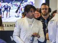 Carlos Sainz of Spain spotted with his new team Williams in the pit. Sainz, driver of Williams Racing Formula One Team with the FW46 F1 race...