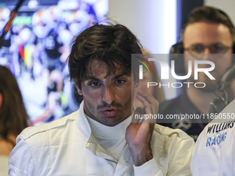 Carlos Sainz of Spain spotted with his new team Williams in the pit. Sainz, driver of Williams Racing Formula One Team with the FW46 F1 race...