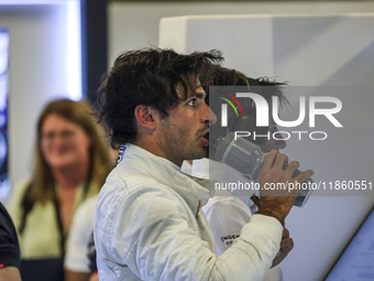 Carlos Sainz of Spain spotted with his new team Williams in the pit. Sainz, driver of Williams Racing Formula One Team with the FW46 F1 race...