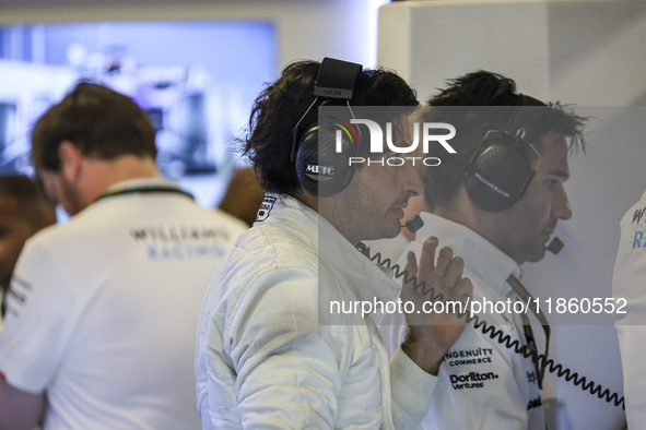 Carlos Sainz of Spain spotted with his new team Williams in the pit. Sainz, driver of Williams Racing Formula One Team with the FW46 F1 race...