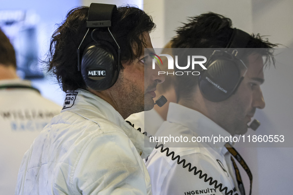 Carlos Sainz of Spain spotted with his new team Williams in the pit. Sainz, driver of Williams Racing Formula One Team with the FW46 F1 race...