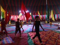 Circus artists perform during a show of the Ajanta Circus in Kolkata, India, on December 12, 2024. There are currently fewer than 30 circuse...