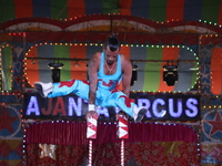 A circus artiste performs during a show of the Ajanta Circus in Kolkata, India, on December 12, 2024. There are currently fewer than 30 circ...