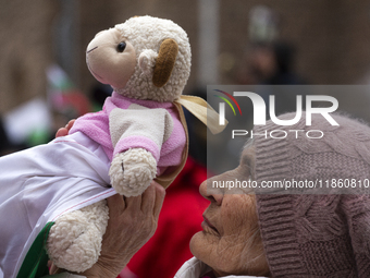 Protesters in Sofia, Bulgaria, on December 12, 2024, defend Bulgarian livestock farming. They do not trust the Bulgarian Food Safety Agency,...