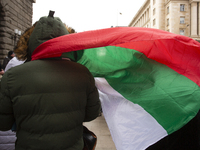 Protesters in Sofia, Bulgaria, on December 12, 2024, defend Bulgarian livestock farming. They do not trust the Bulgarian Food Safety Agency,...