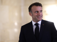 French President Emmanuel Macron meets with Polish Prime Minister Donald Tusk at the Chancellery of the Prime Minister in Warsaw, Poland, on...