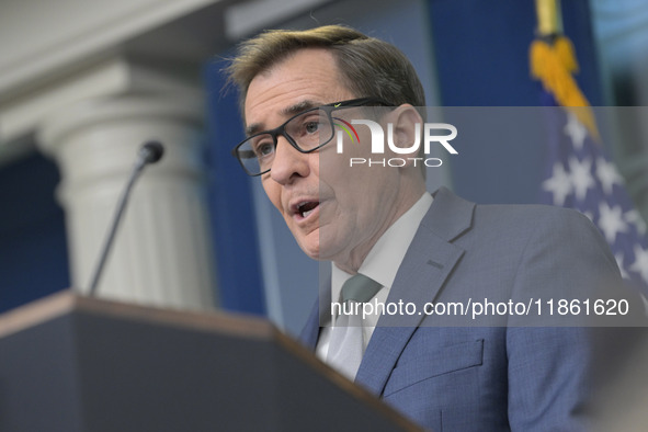 National Security Communications Advisor John Kirby speaks about Ukraine's economic recovery during a press briefing in Washington DC, USA,...