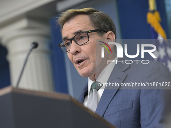 National Security Communications Advisor John Kirby speaks about Ukraine's economic recovery during a press briefing in Washington DC, USA,...