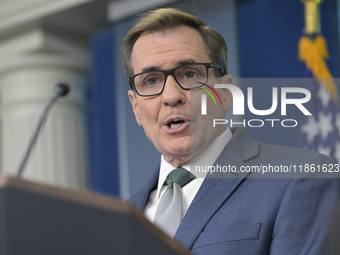 National Security Communications Advisor John Kirby speaks about Ukraine's economic recovery during a press briefing in Washington DC, USA,...