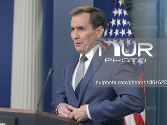 National Security Communications Advisor John Kirby speaks about Ukraine's economic recovery during a press briefing in Washington DC, USA,...