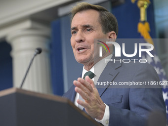 National Security Communications Advisor John Kirby speaks about Ukraine's economic recovery during a press briefing in Washington DC, USA,...