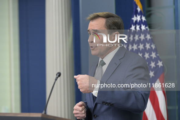 National Security Communications Advisor John Kirby speaks about Ukraine's economic recovery during a press briefing in Washington DC, USA,...