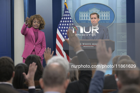 Press Secretary Karine Jean-Pierre and National Security Communications Advisor John Kirby speak about Ukraine's economic recovery during a...