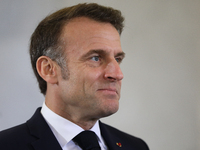 In Warsaw, Poland, on December 12, 2024, French President Emmanuel Macron meets with Polish Prime Minister Donald Tusk at the Chancellery of...