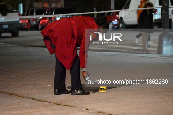 Two people are shot at Lafayette Gardens NYCHA public housing complex in the Bedford-Stuyvesant neighborhood in Brooklyn, New York, United S...