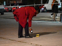 Two people are shot at Lafayette Gardens NYCHA public housing complex in the Bedford-Stuyvesant neighborhood in Brooklyn, New York, United S...