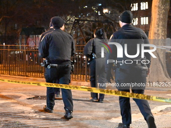 Two people are shot at Lafayette Gardens NYCHA public housing complex in the Bedford-Stuyvesant neighborhood in Brooklyn, New York, United S...