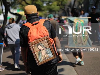 Hundreds of faithful attend the Basilica of Guadalupe to give thanks to the Virgin of Guadalupe for the favors and promises granted as part...