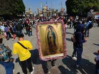 Hundreds of faithful attend the Basilica of Guadalupe to give thanks to the Virgin of Guadalupe for the favors and promises granted as part...