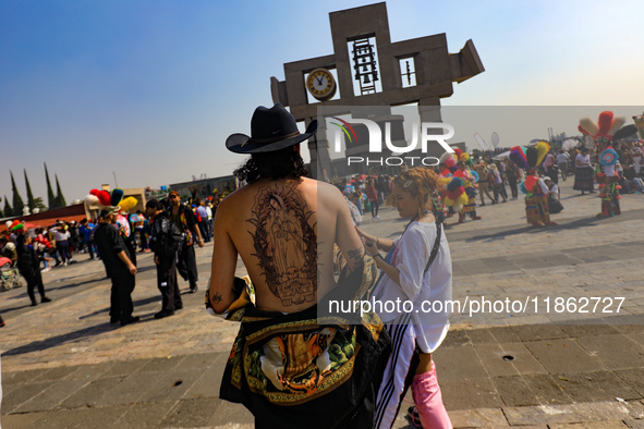 Hundreds of faithful attend the Basilica of Guadalupe to give thanks to the Virgin of Guadalupe for the favors and promises granted as part...