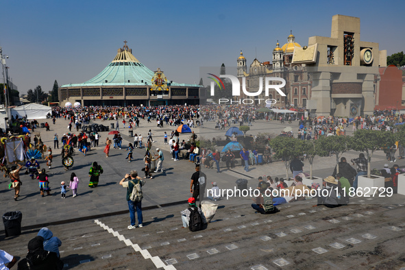 Hundreds of faithful attend the Basilica of Guadalupe to give thanks to the Virgin of Guadalupe for the favors and promises granted as part...