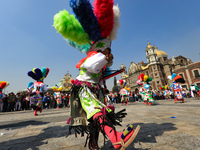 A person dressed in a regional costume takes part in a dance during the celebrations of the Day of the Virgin of Guadalupe in Mexico City, M...