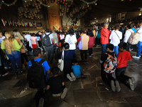 Hundreds of faithful attend the Basilica of Guadalupe to give thanks to the Virgin of Guadalupe for the favors and promises granted as part...