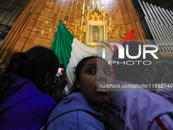 Hundreds of faithful attend the Basilica of Guadalupe to give thanks to the Virgin of Guadalupe for the favors and promises granted as part...