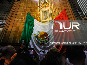 Hundreds of faithful attend the Basilica of Guadalupe to give thanks to the Virgin of Guadalupe for the favors and promises granted as part...