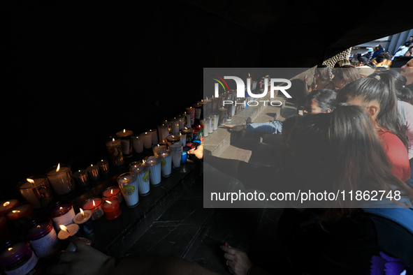 Hundreds of faithful attend the Basilica of Guadalupe to give thanks to the Virgin of Guadalupe for the favors and promises granted as part...