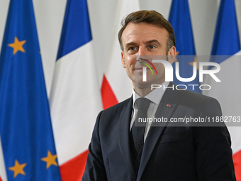 WARSAW, POLAND - DECEMBER 12:
French President Emmanuel Macron at the PM's Office in Warsaw, Poland, on December 12, 2024.
The leaders conve...