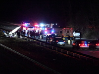 One person dies after a small plane crashes on the highway in Westchester County, New York, United States, on December 12, 2024, according t...