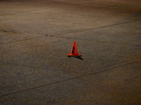 The NYPD evidence collection team gathers evidence and marks shell casings at the scene where two people are shot at Lafayette Gardens NYCHA...