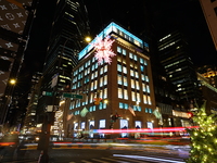 A snowflake hangs outside the exterior of Tiffany's on 57th St. and Fifth Avenue in New York, N.Y., on December 12, 2024. The photo is taken...