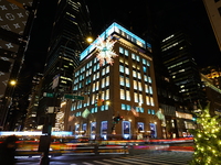 A snowflake hangs outside the exterior of Tiffany's on 57th St. and Fifth Avenue in New York, N.Y., on December 12, 2024. The photo is taken...