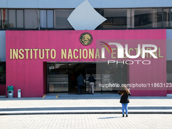 The National Electoral Institute (INE) building is seen before the press conference offered by President Counselor Guadalupe Taddei on the o...